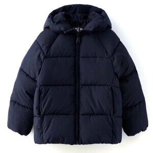 Zara Jacket Kids 13-14 Black Insulated Hooded Quilted Puffer Coat Outdoor Unisex